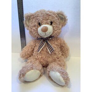 Homerbest Brown Teddy Bear Plush Plaid Bow Stuffed Animal Soft Toy